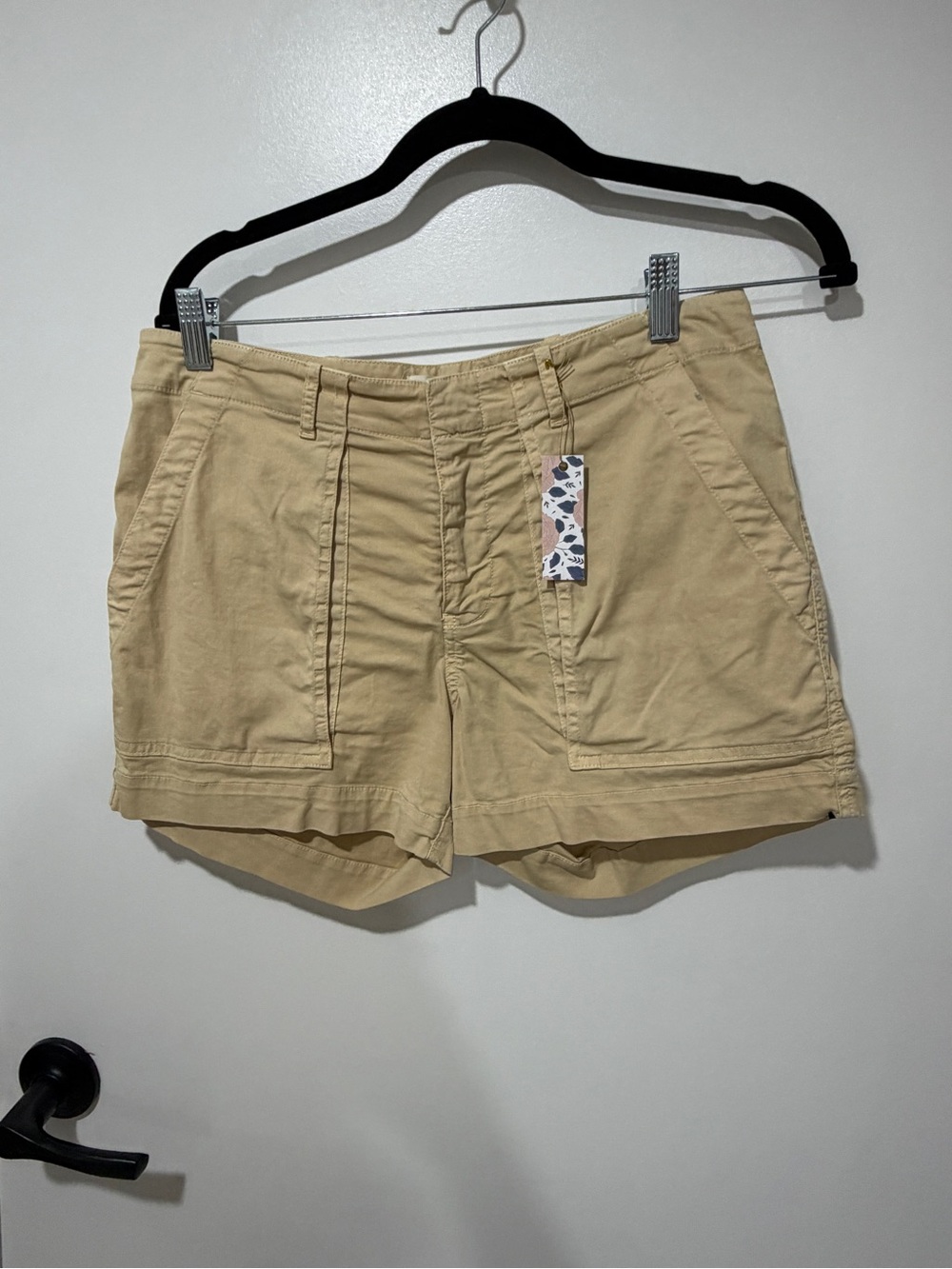 Nili Lotan Tan Cotton Utility Shorts